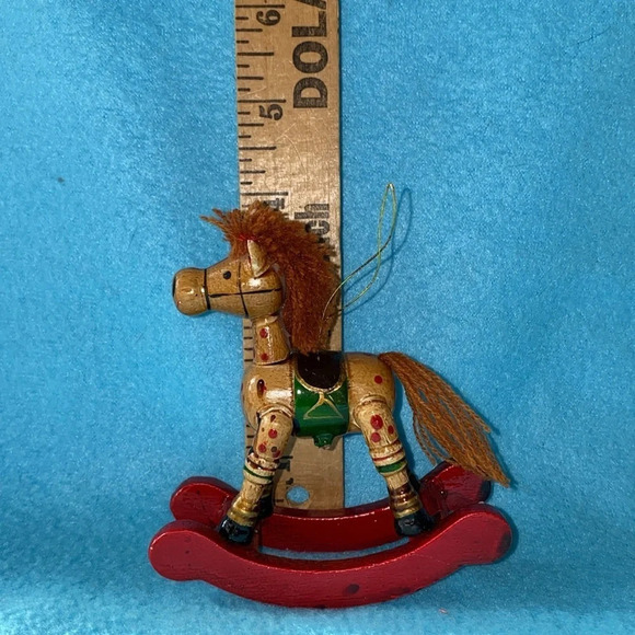 VINTAGE ROCKING HORSE Ornament crafted of wood - Picture 8 of 8